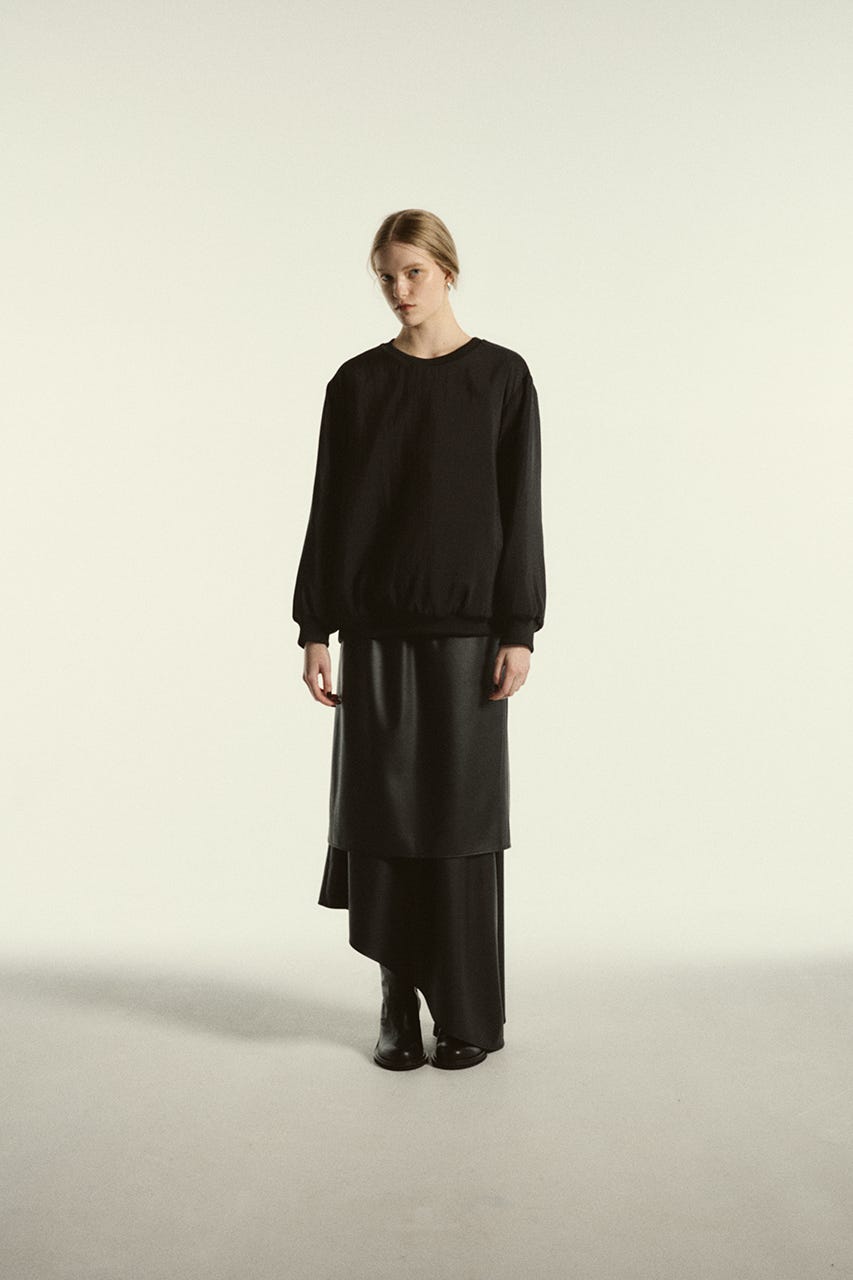 【26FW PRE ORDER】Asymmetry drape SK BLK 36
