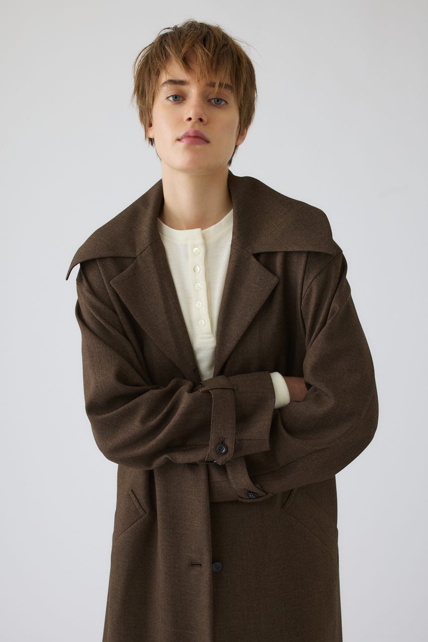 Big collar coat like dress BRN 38