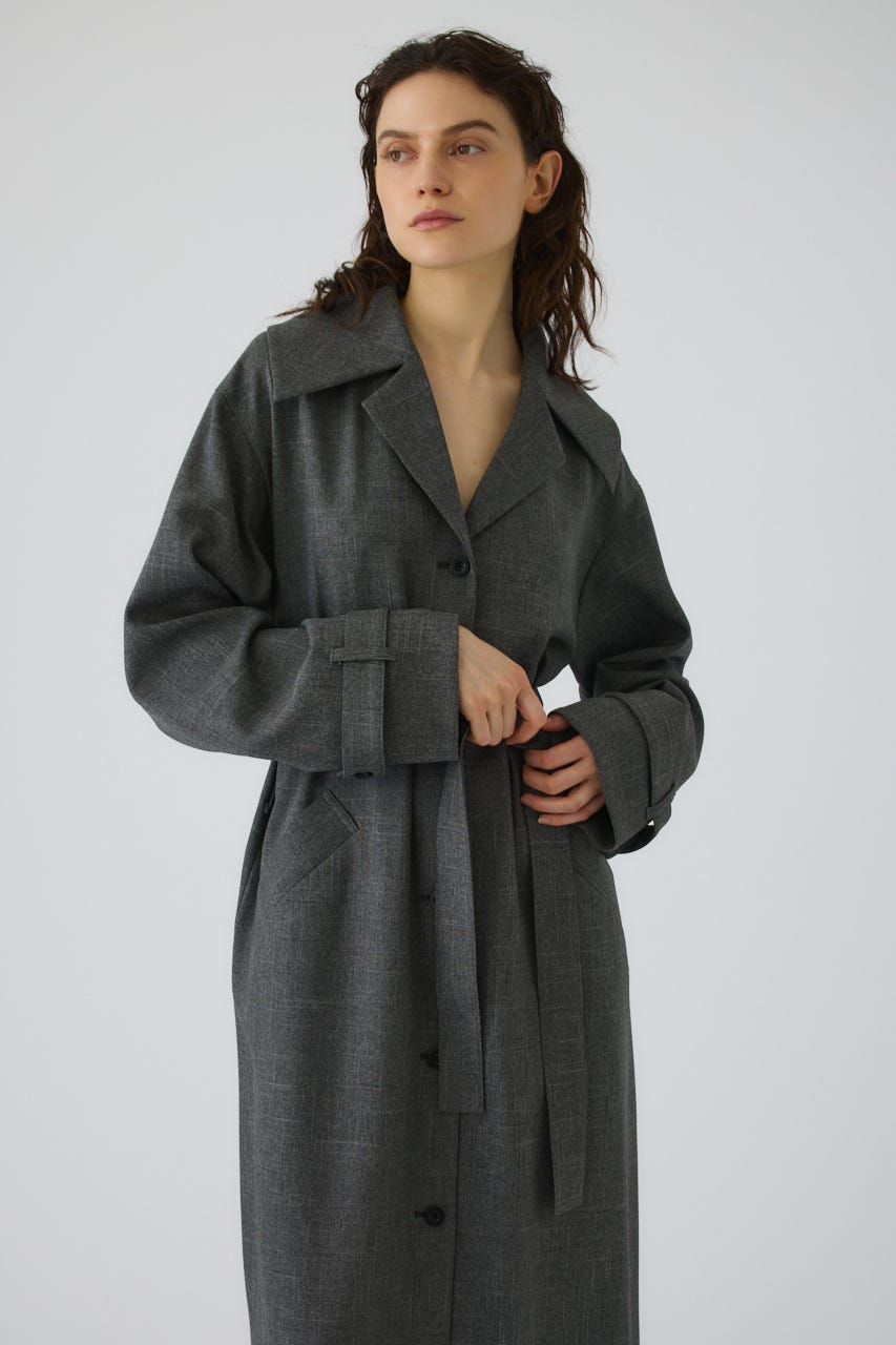 Big collar coat like dress GRY 38