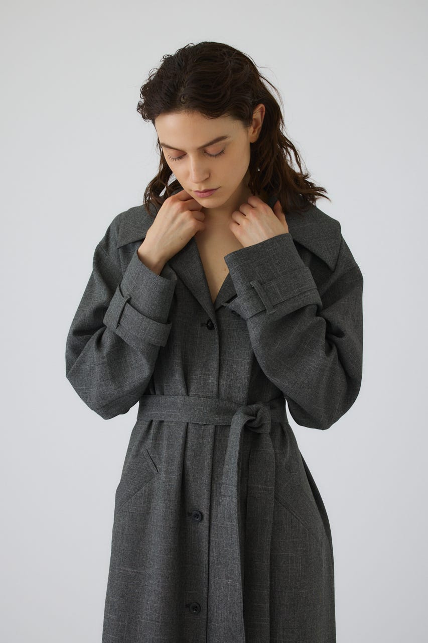 Big collar coat like dress GRY 38