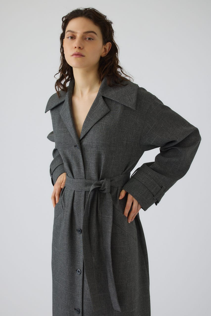 Big collar coat like dress GRY 38