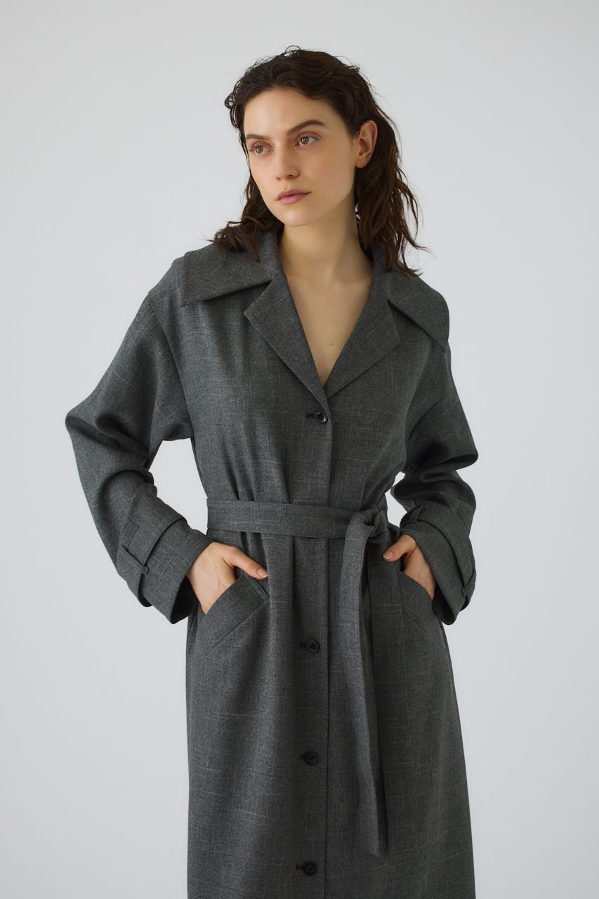 Big collar coat like dress GRY 38