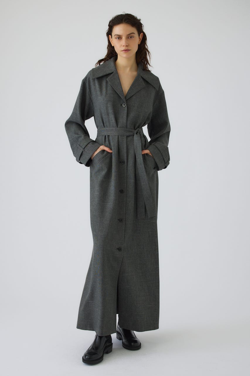 Big collar coat like dress GRY 38
