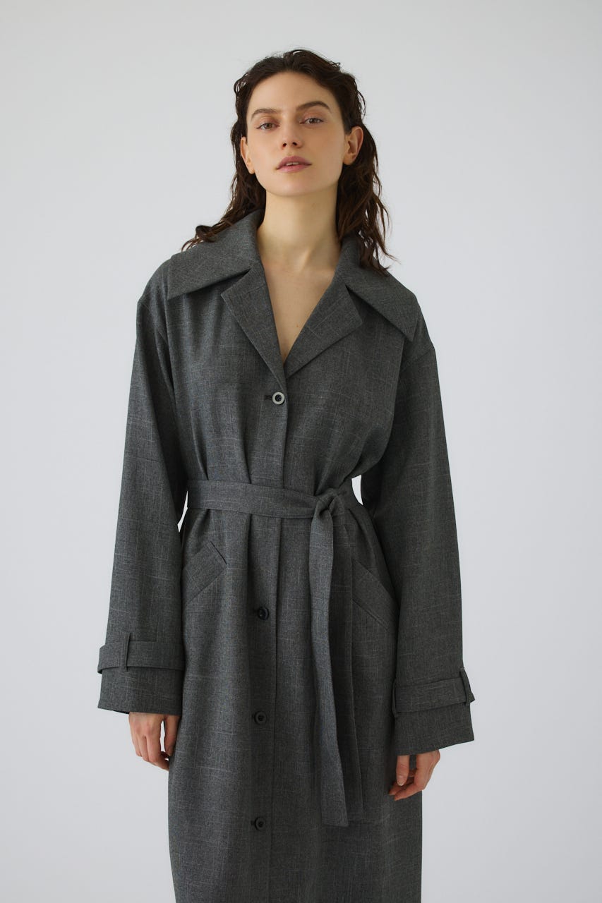 Big collar coat like dress GRY 38