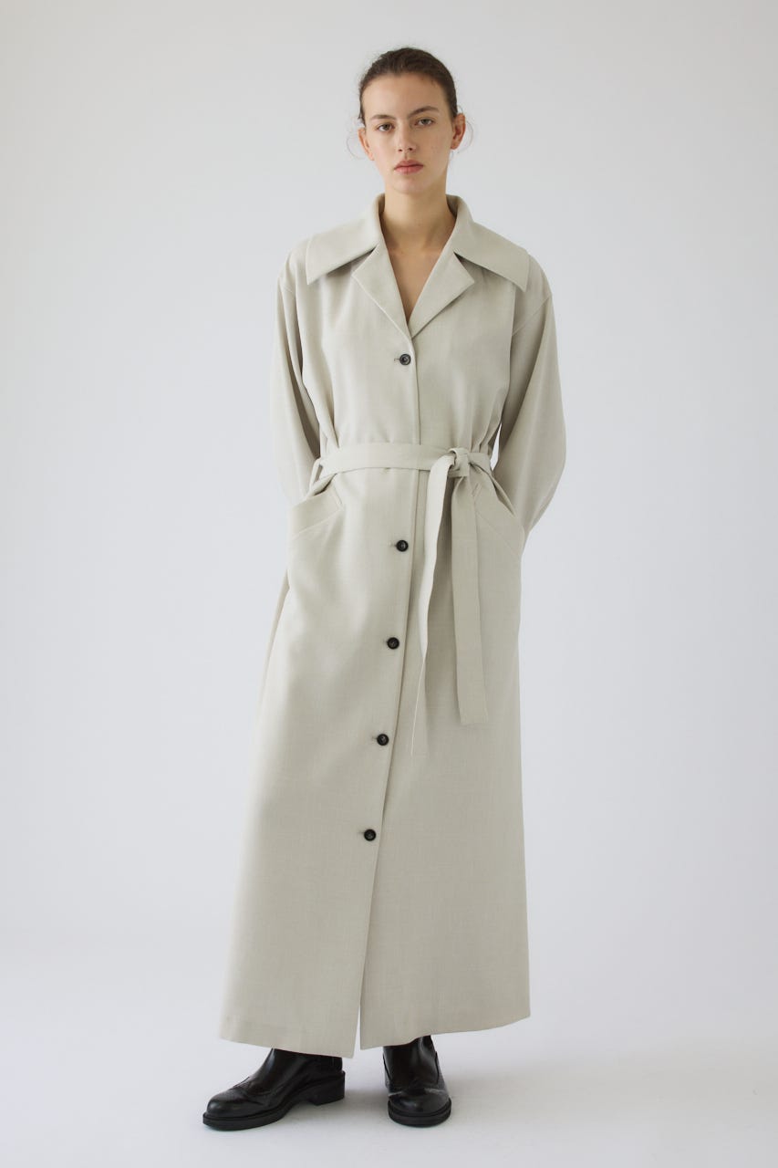 Big collar coat like dress L/GRY 36