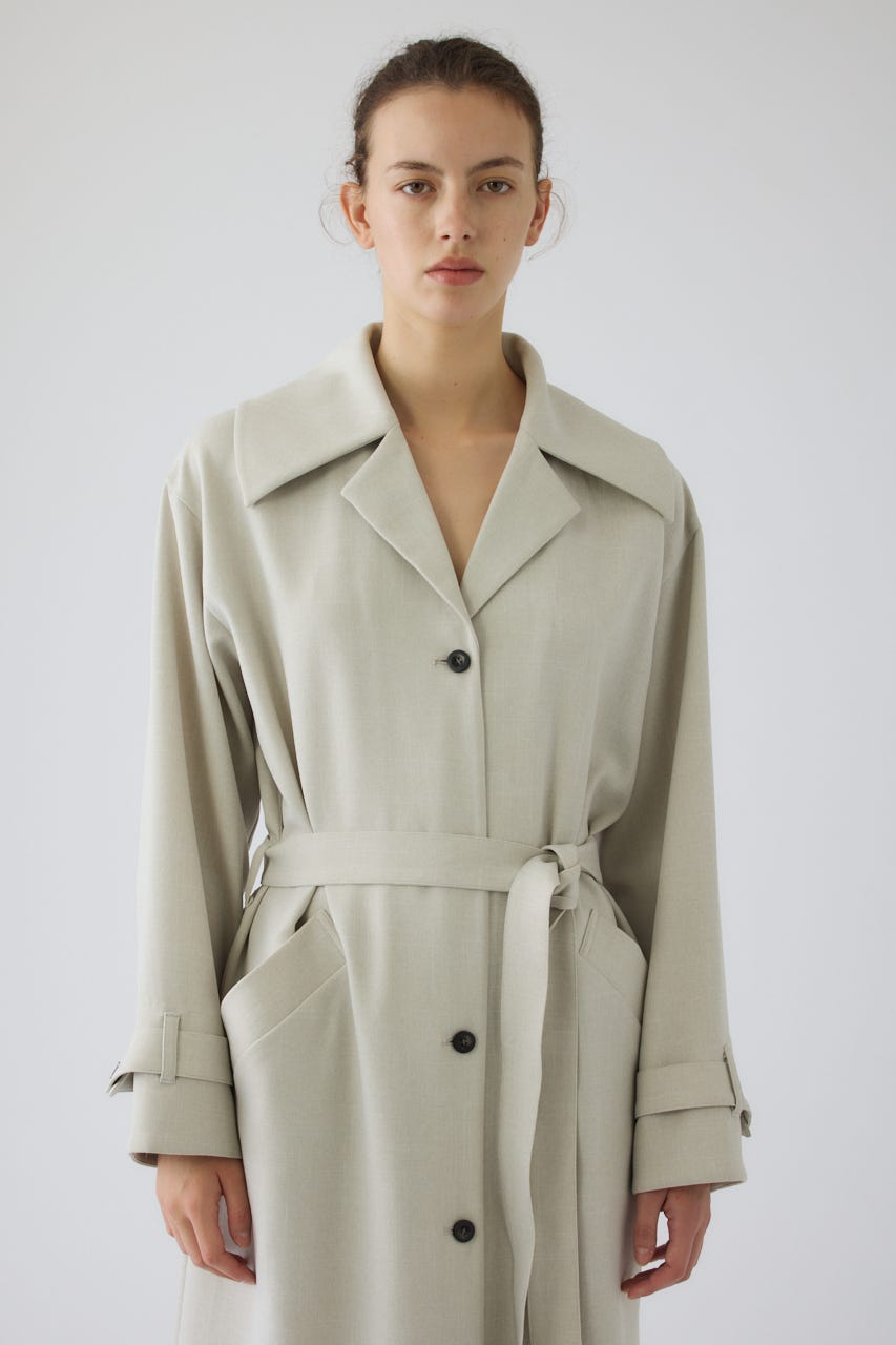 Big collar coat like dress L/GRY 36