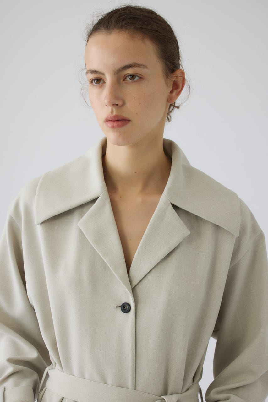 Big collar coat like dress L/GRY 36