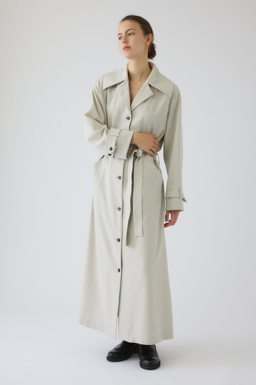 Big collar coat like dress L/GRY 36