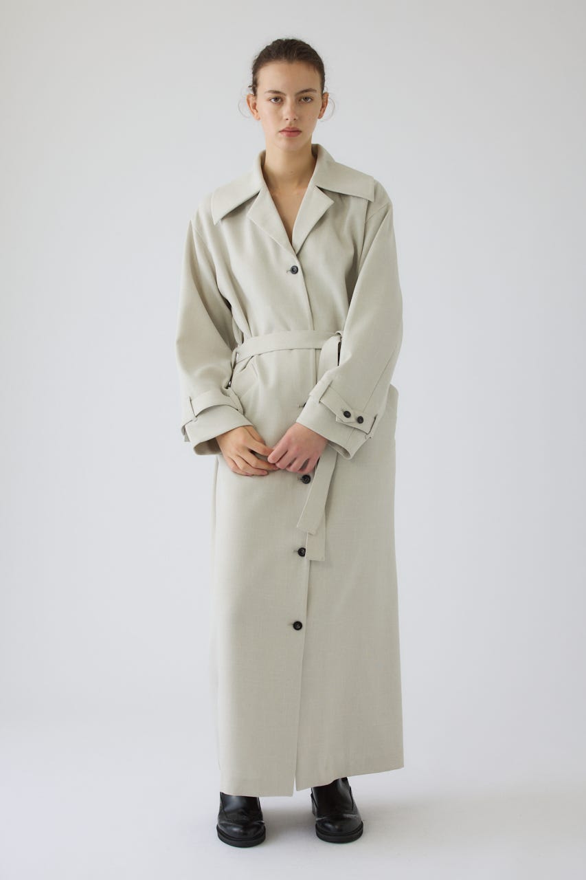 Big collar coat like dress L/GRY 36