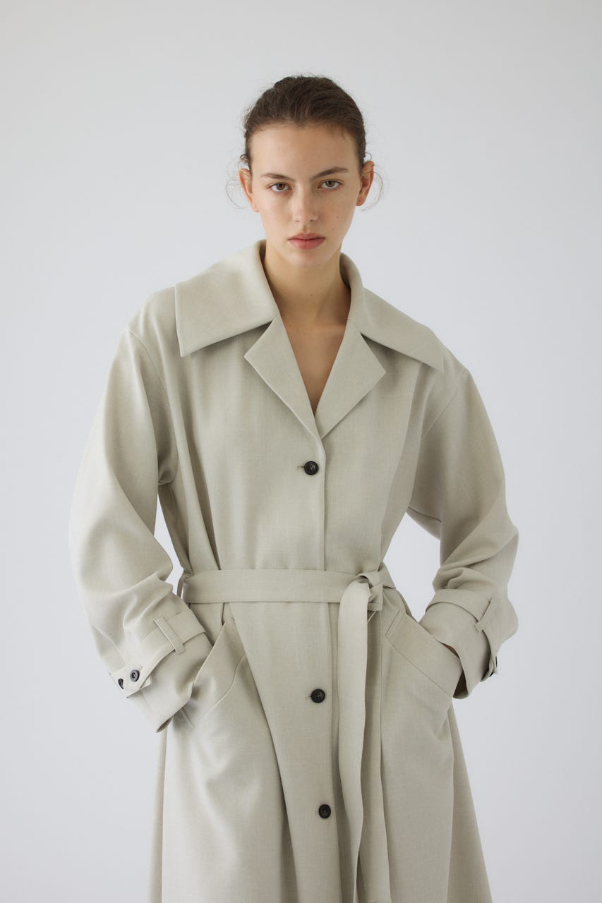 Big collar coat like dress L/GRY 36