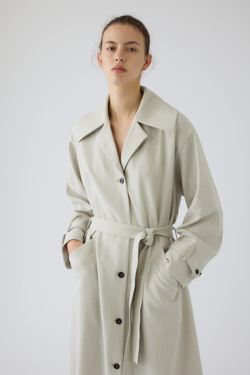 Big collar coat like dress L/GRY 36