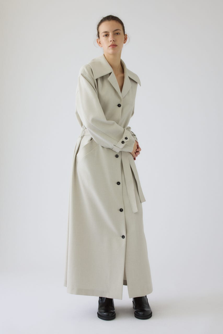 Big collar coat like dress L/GRY 36