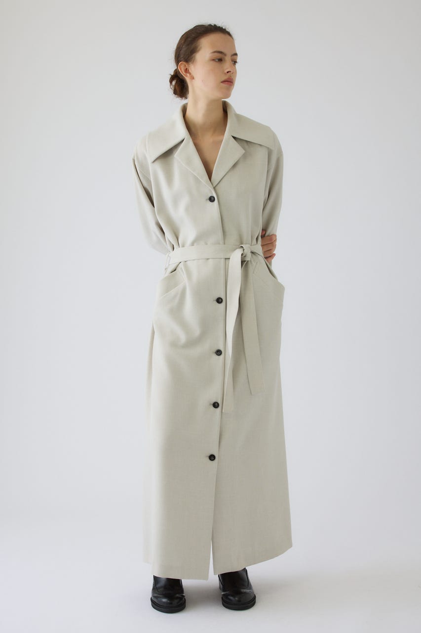 Big collar coat like dress L/GRY 36