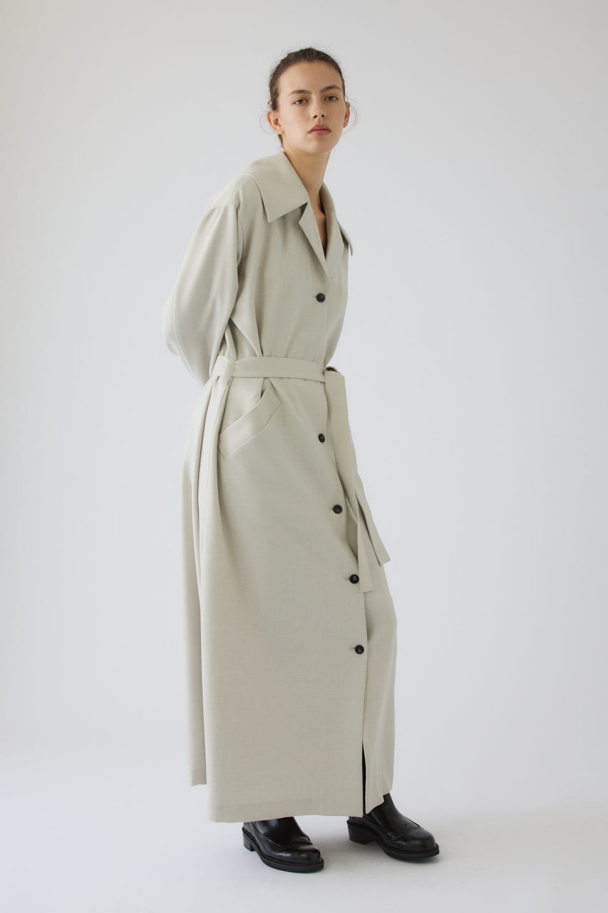 Big collar coat like dress L/GRY 36