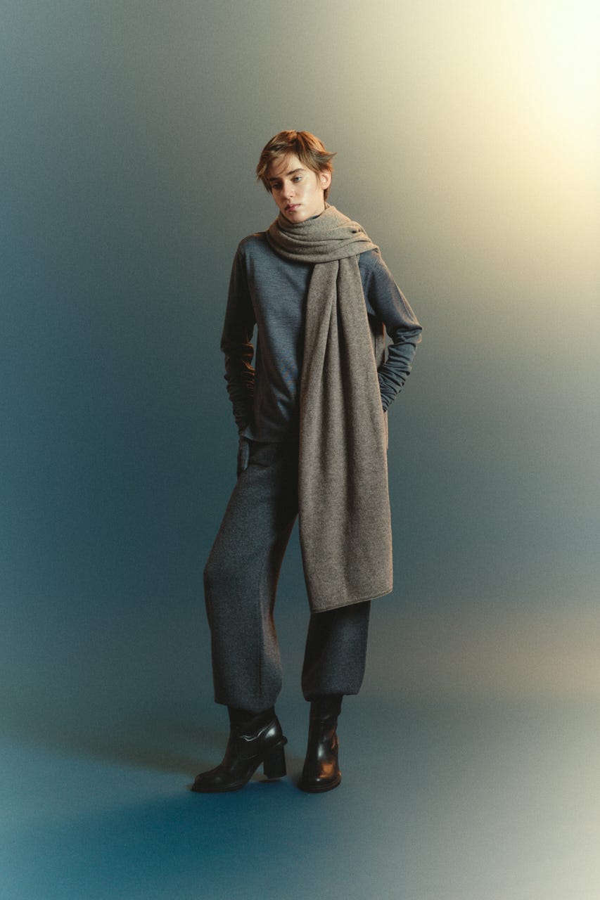 【TRANQUILITY】TQ wide knit stole BEG FREE