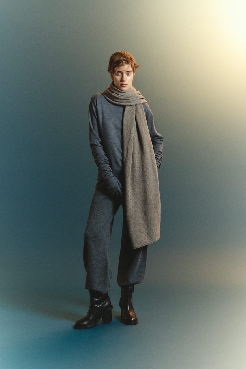 【TRANQUILITY】TQ wide knit stole BEG FREE