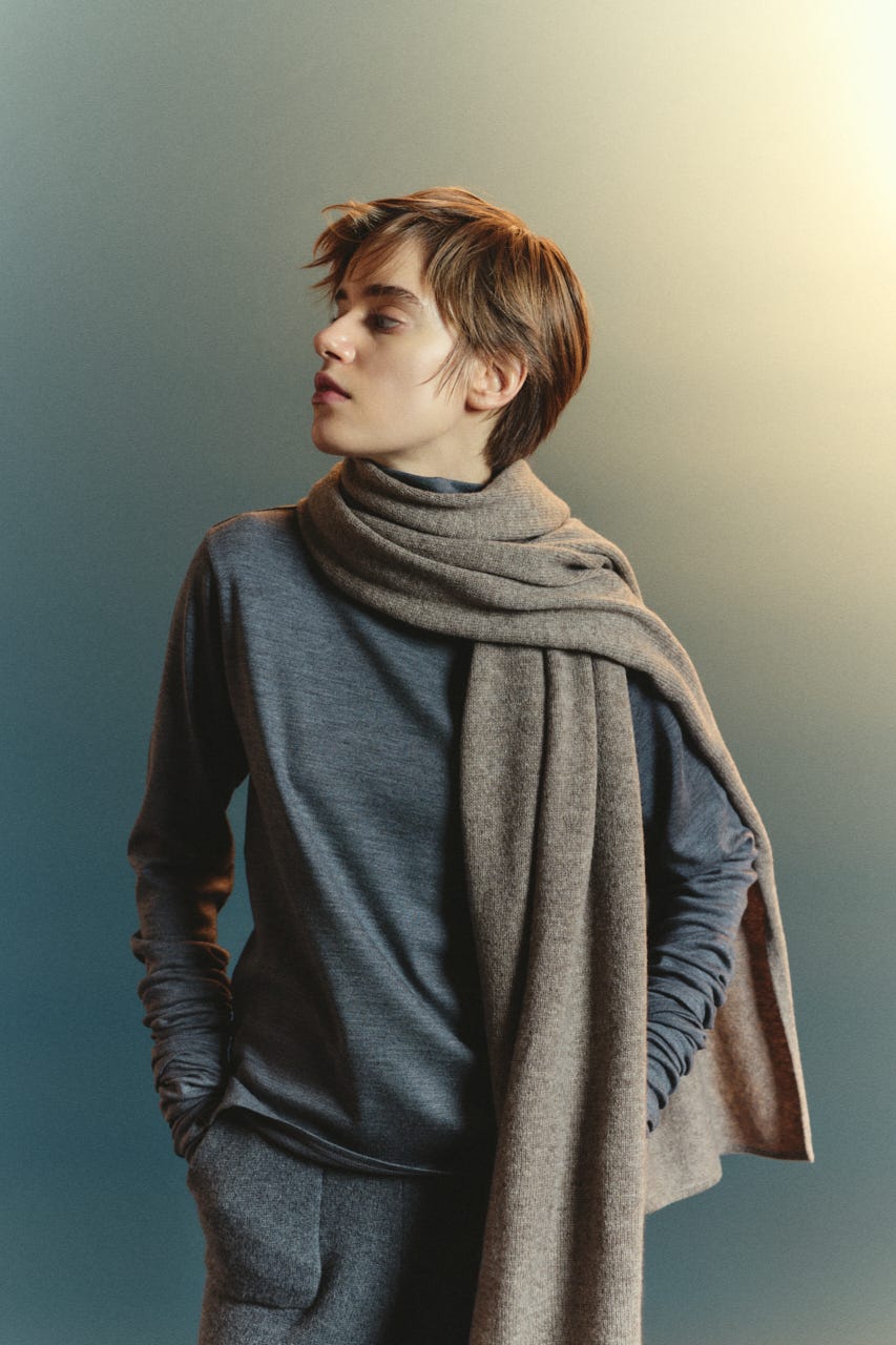 【TRANQUILITY】TQ wide knit stole BEG FREE