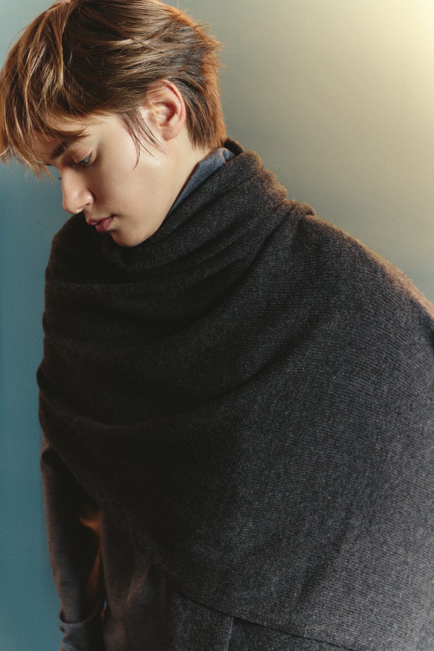 【TRANQUILITY】TQ wide knit stole BRN FREE