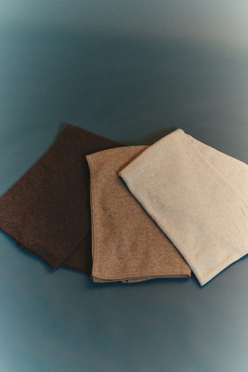 【TRANQUILITY】TQ wide knit stole L/GRY FREE