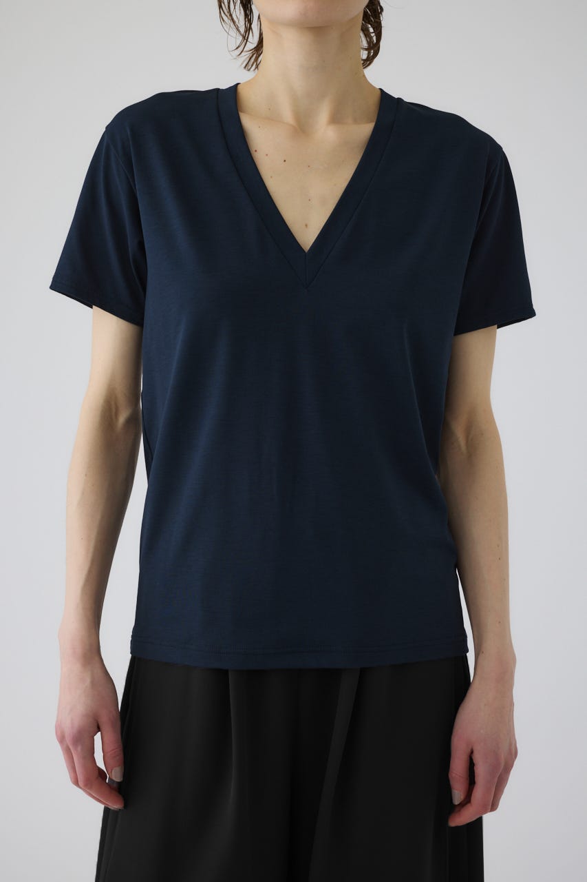 6/17- order start Smooth texture v-neck tee NVY FREE