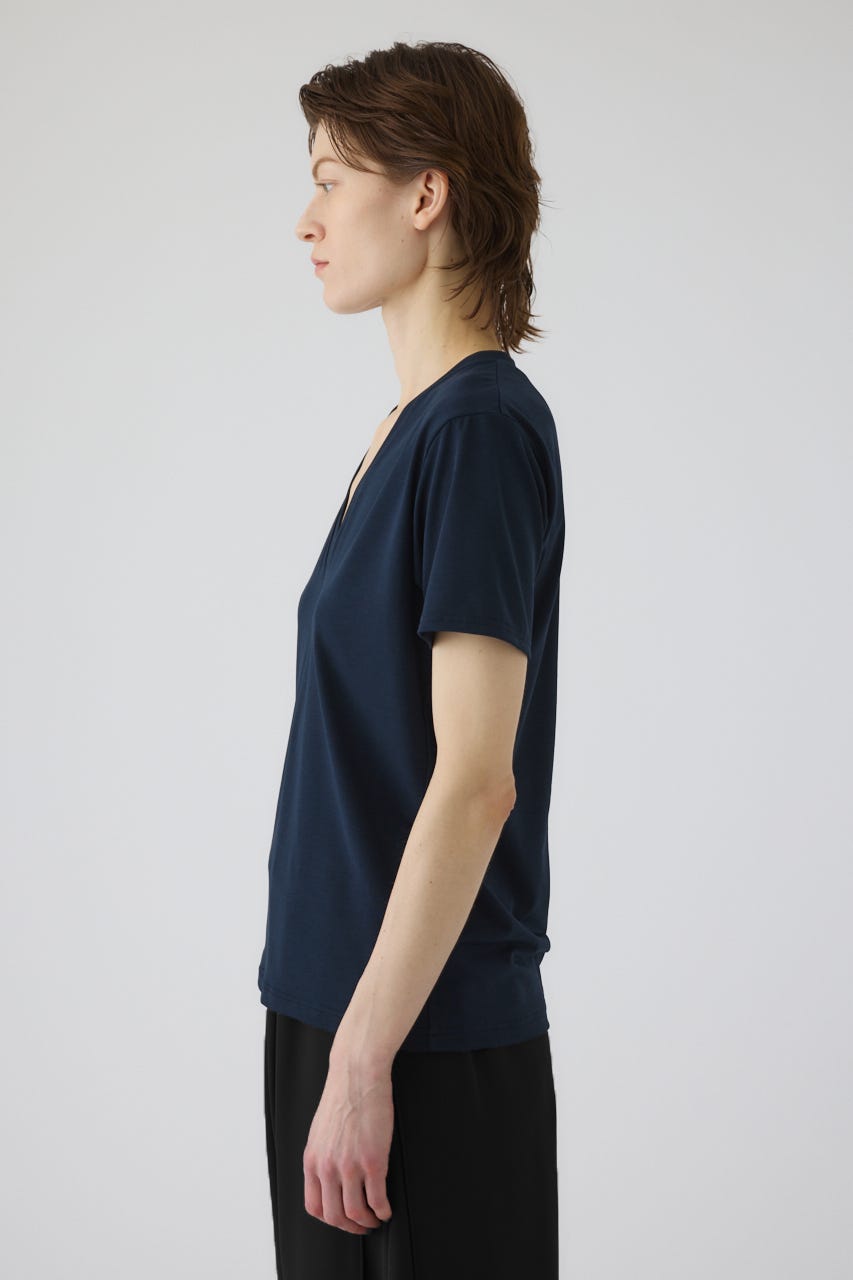 6/17- order start Smooth texture v-neck tee NVY FREE