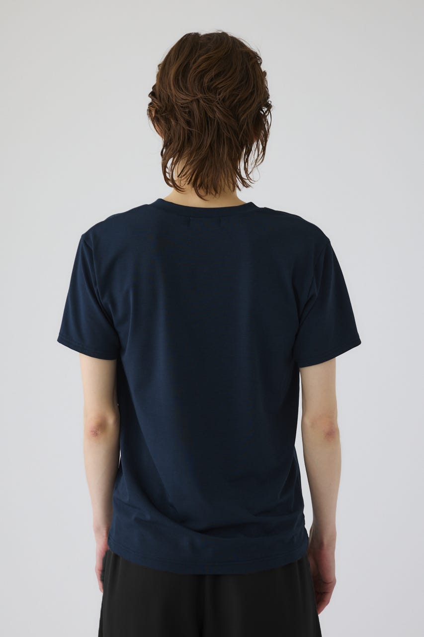 6/17- order start Smooth texture v-neck tee NVY FREE