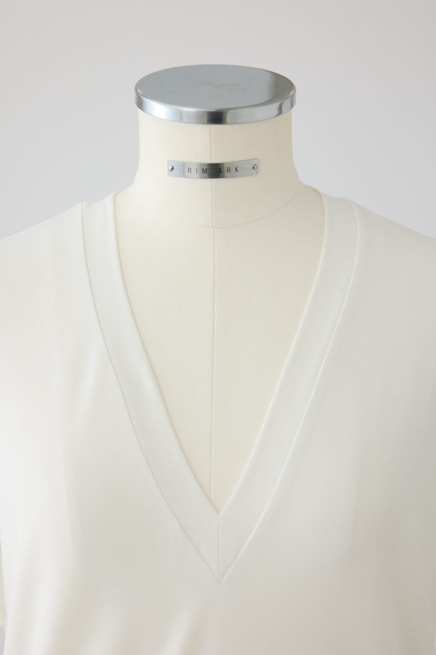 6/17- order start Smooth texture v-neck tee WHT FREE