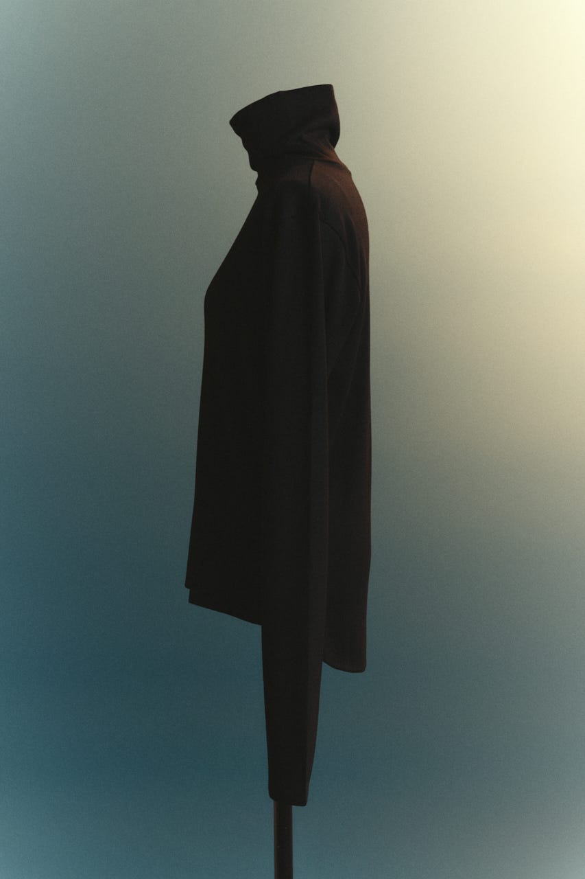 【TRANQUILITY】TQ clear wool turtleneck tops BLK FREE