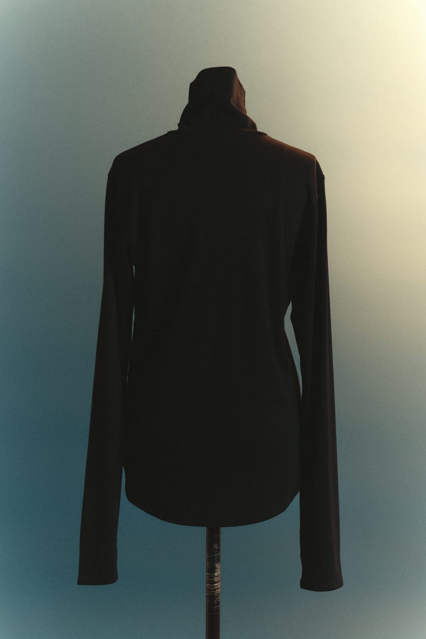 【TRANQUILITY】TQ clear wool turtleneck tops BLK FREE