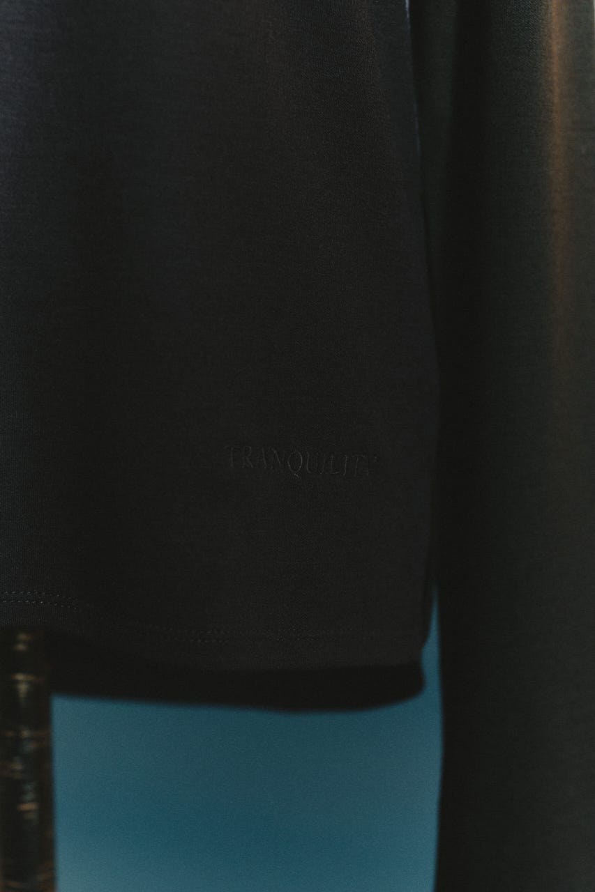 【TRANQUILITY】TQ clear wool turtleneck tops BLK FREE