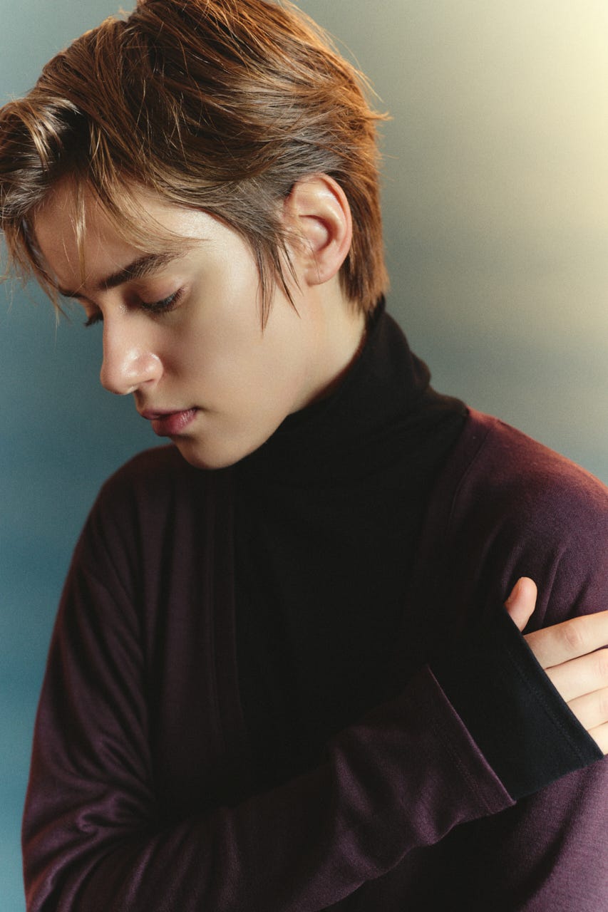 【TRANQUILITY】TQ clear wool turtleneck tops BRD FREE