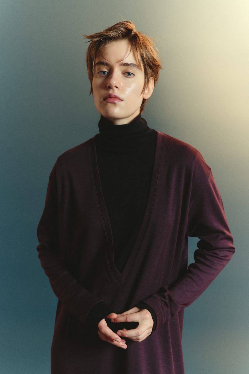 【TRANQUILITY】TQ clear wool turtleneck tops BRD FREE