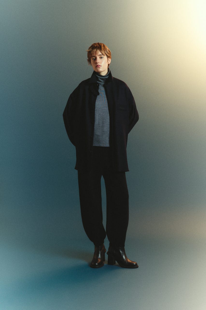 【TRANQUILITY】TQ clear wool turtleneck tops T.GRY FREE