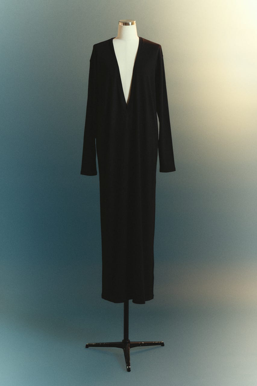 【TRANQUILITY】TQ clear wool elegant dress BLK FREE