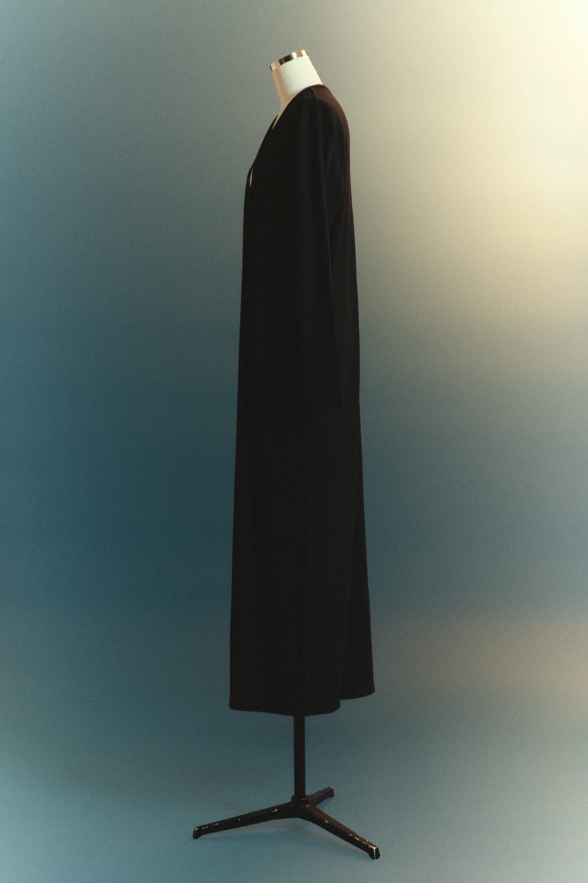 【TRANQUILITY】TQ clear wool elegant dress BLK FREE