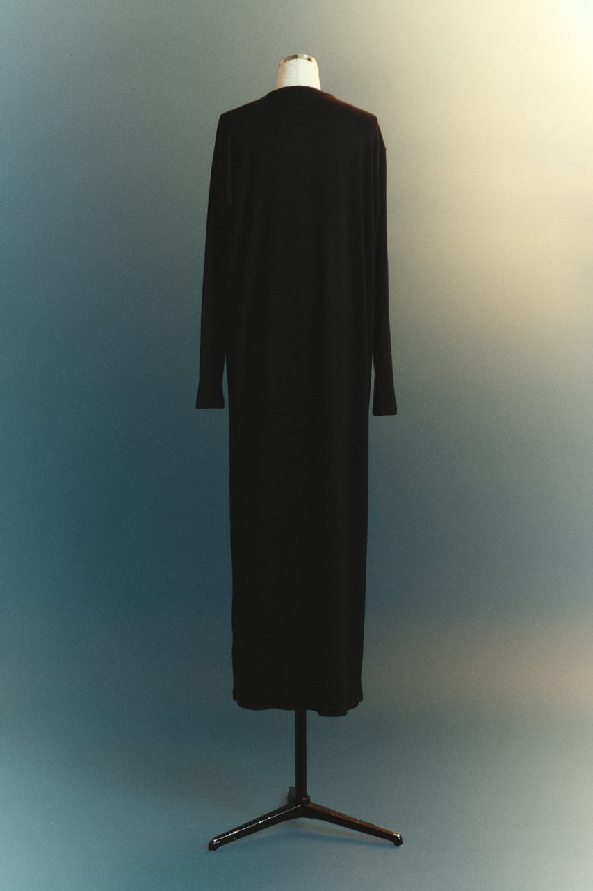 【TRANQUILITY】TQ clear wool elegant dress BLK FREE