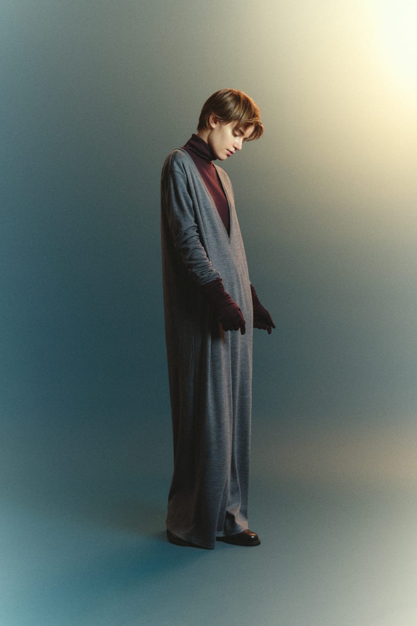 【TRANQUILITY】TQ clear wool elegant dress T.GRY FREE