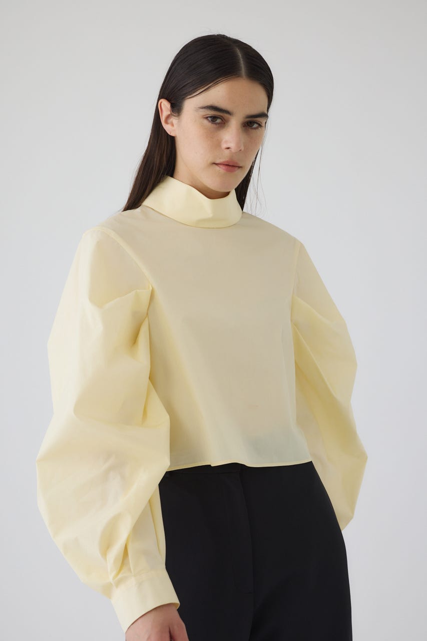 12/3- order start Folded neck tuck blouse L/YEL 38