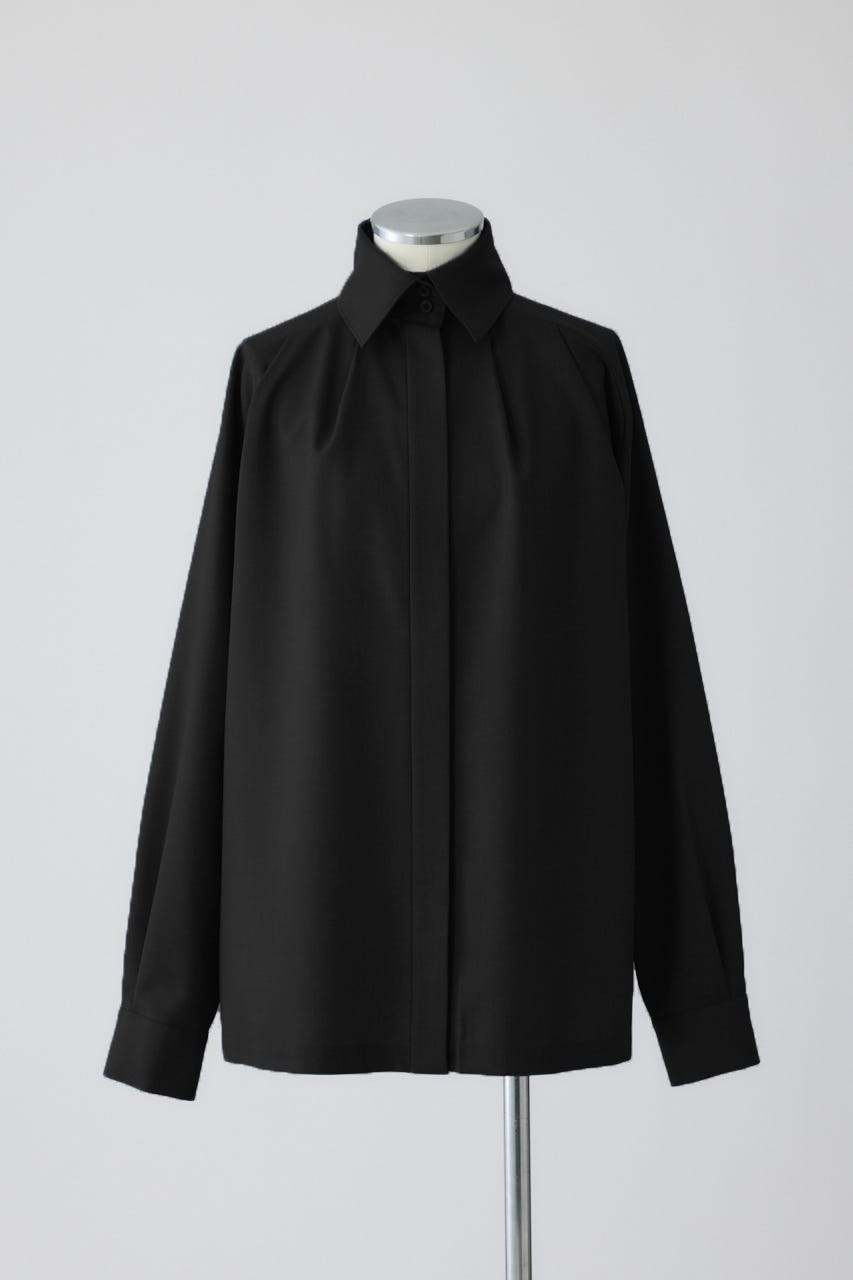 12/17- order start High collar classic blouse BLK FREE
