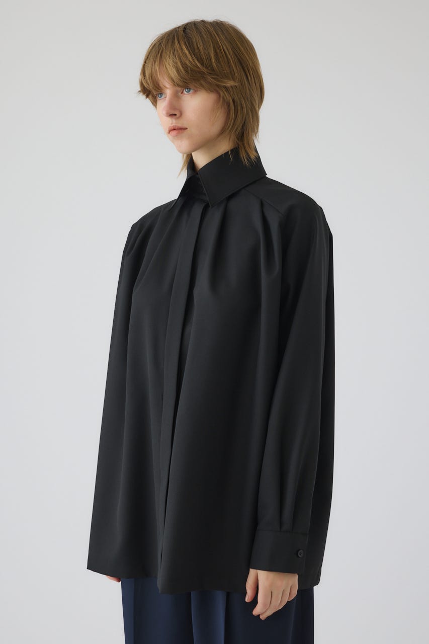 High collar classic blouse BLK FREE