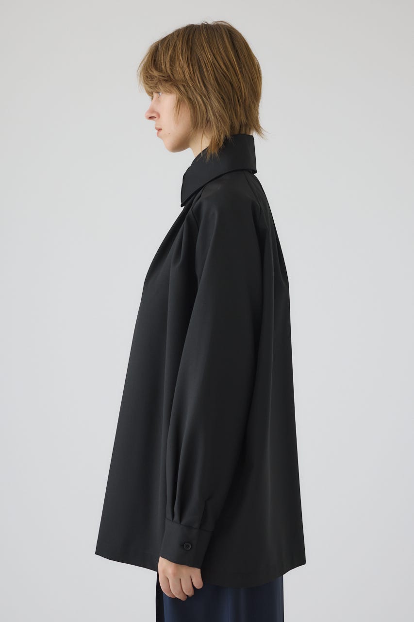 High collar classic blouse BLK FREE