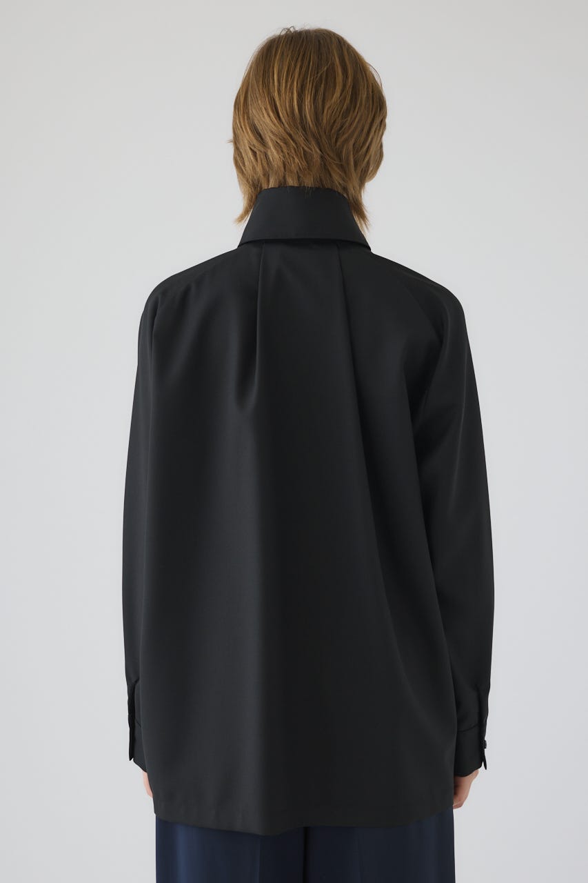 High collar classic blouse BLK FREE