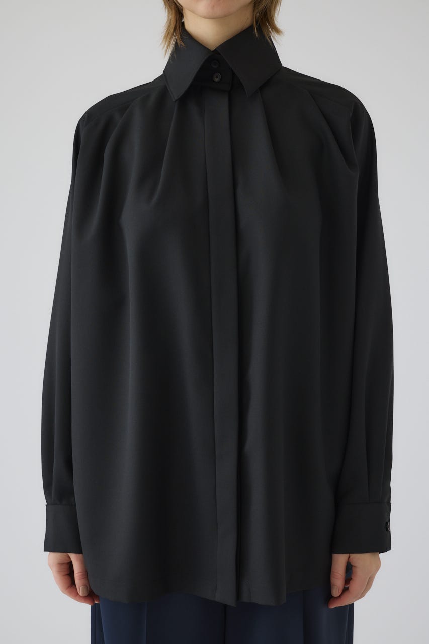 High collar classic blouse BLK FREE