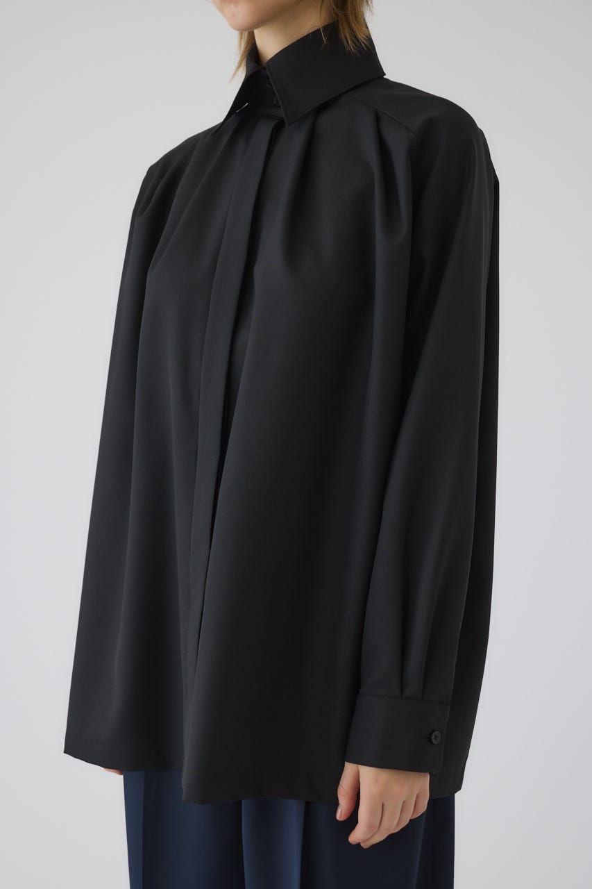 High collar classic blouse BLK FREE