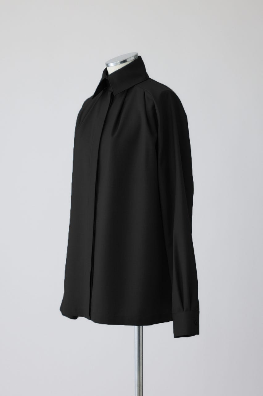12/17- order start High collar classic blouse BLK FREE