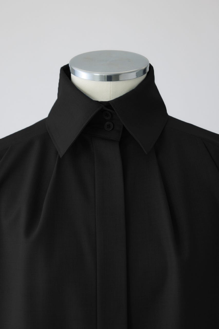 12/17- order start High collar classic blouse BLK FREE