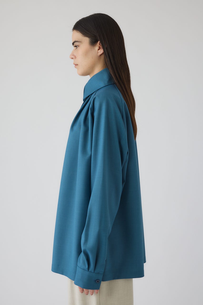 12/17- order start High collar classic blouse BLU FREE