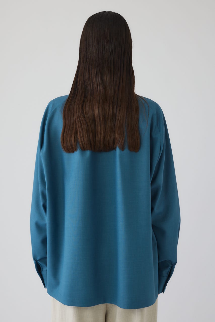 12/17- order start High collar classic blouse BLU FREE