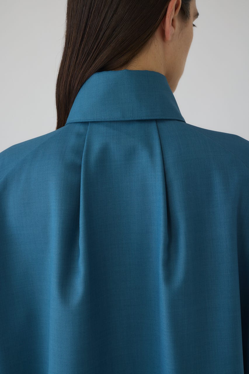 12/17- order start High collar classic blouse BLU FREE