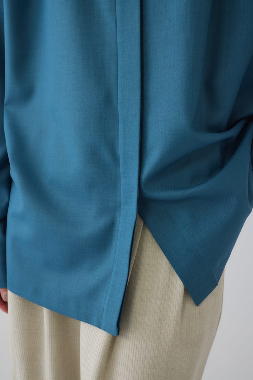 12/17- order start High collar classic blouse BLU FREE